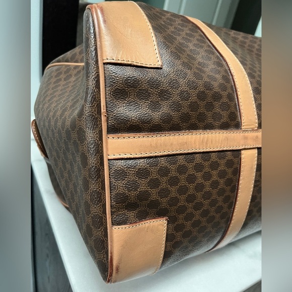 CELINE Vintage Macadam Canvas Travel Duffle Leather Trim and Clochette - Picture 12 of 16